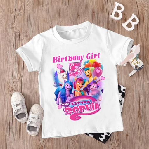 Custom My Little Pony For Birthday Girl Shirt 3