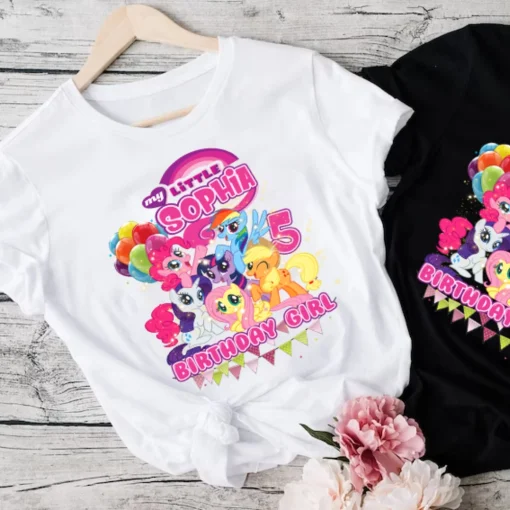 Custom My Little Pony Shirt for Kids - Birthday Theme 3