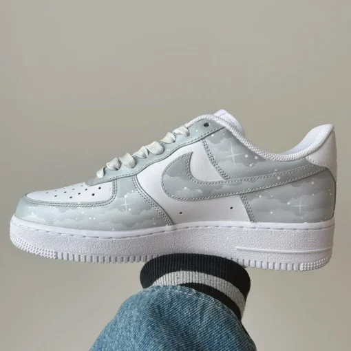 Custom Nike Air Force 1 Starry Gray Spray Painted Shoes (2)