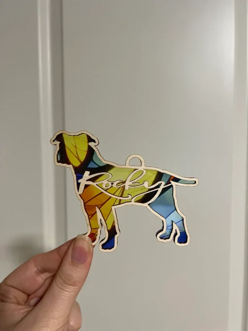 Custom Pitbull Suncatcher Anniversary Gift for Dog Lovers-3