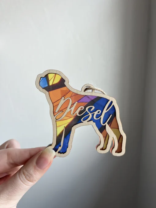 Custom Rottweiler Dog Suncatcher - Anniversary Gifts, Gifts for Dog Lovers