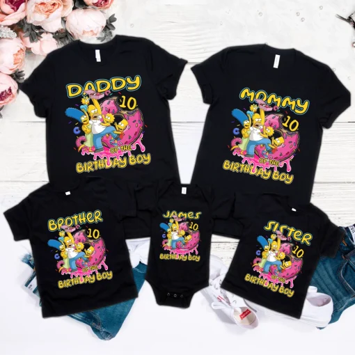 Custom Simpsons Birthday Family Shirt 2