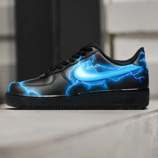 Customizable Black Nike Air Force 1 Shoes (4)