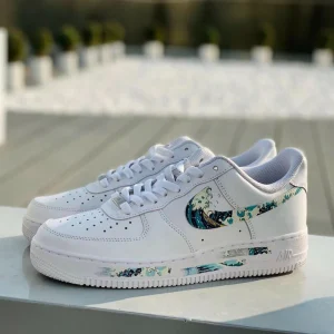 Customize The Nike Air Force 1 Handmade Ukiyoe Waves Painting Shoes (1)