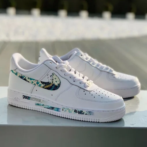 Customize The Nike Air Force 1 Handmade Ukiyoe Waves Painting Shoes (6)