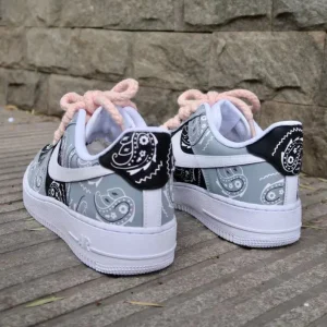 Customize the Nike Air Force 1 Handmade Bandanna Spray Painting Shoes (4)