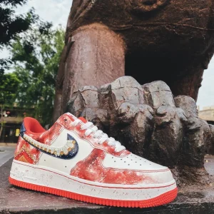 Customize the Nike Air Force 1 Handmade Retro cultural creation the first snow of the Red Pal (