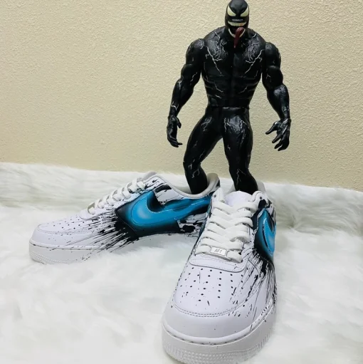 Customize the Nike Air Force 1 Handmade Spray Painting venom Shoes (1)