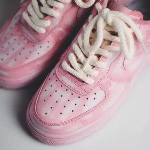 Customize the Nike Air Force 1 retro spray painted pink cashew pattern Shoes (1)