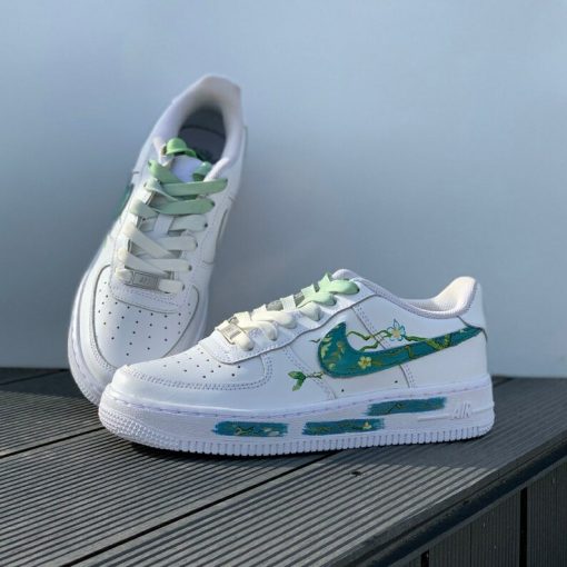 Customize the Nike Air Force 1 shoes Handmade Painting blooming apricot blossoms of Van Gogh (1)