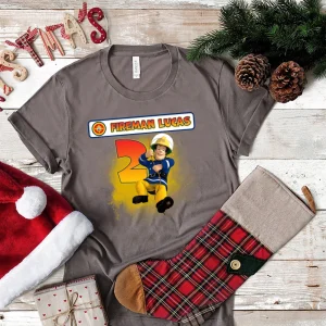 Family Bash T Shirt with Personalized Fireman Sam and Name and Age