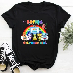 Family Bỉthday Shirt with Word Party Characters - Lulu, Tilly and More