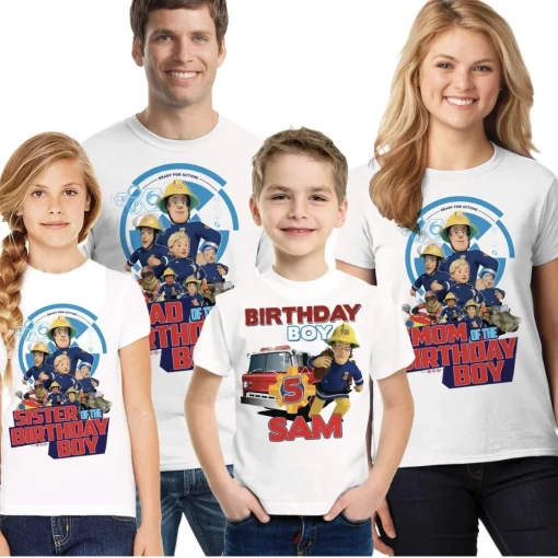 Fireman Sam Birthday Family Shirt 2