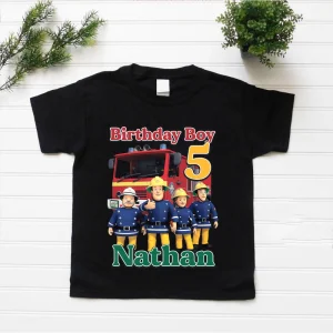 Fireman Sam Birthday Shirt - Personalize with Name and Age