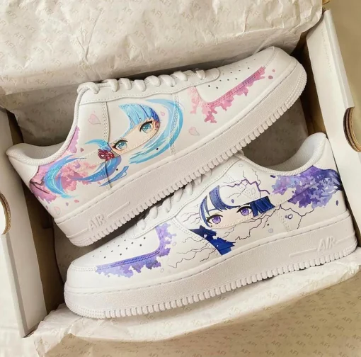 Genshin Impact Raiden Shogun X Ayaka Custom Air Force 1 Shoes (2)