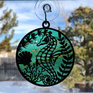 Green Seahorse Suncatcher A Beautiful Anniversary Gift for Your Mom