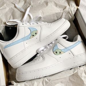 Hand-Painted Baby Yoda Air Force 1s - Custom Anime Shoes (1)