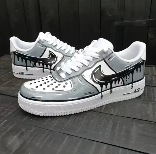 Handmade Gray Painted Custom Air Force 1 Shoes (2)