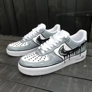 Handmade Gray Painted Custom Air Force 1 Shoes (3)