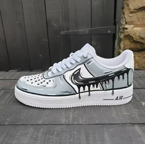 Handmade Gray Painted Custom Air Force 1 Shoes (4)