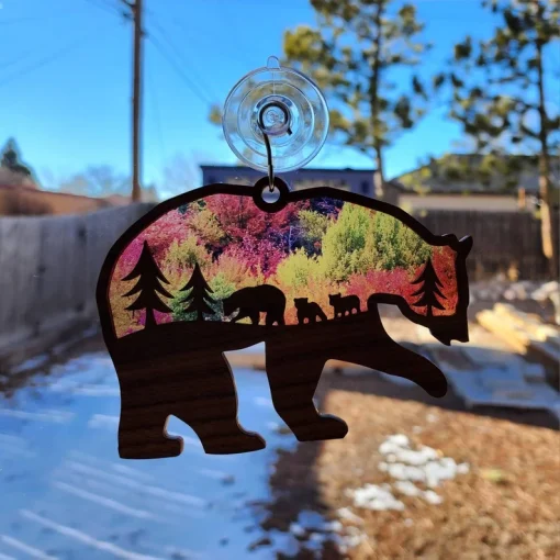 Handmade Mama Bear Sun Catcher A Unique Gift for Mother's Day-3