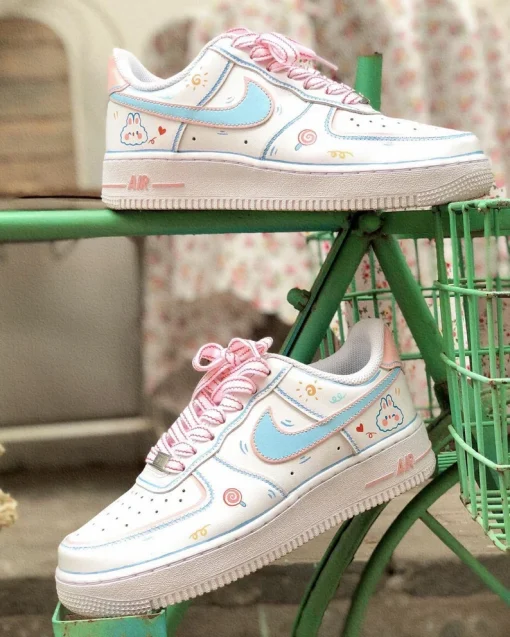 Handmade Pink Bunny Custom Nike Air Force 1 Shoes (4)