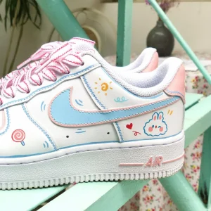 Handmade Pink Bunny Custom Nike Air Force 1 Shoes (5)