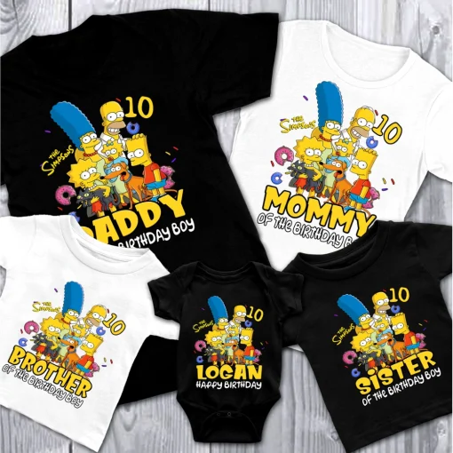 Homer, Marge, and the Kids Simpson Family Birthday Tee 3