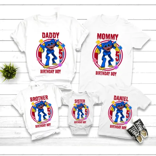 Huggy Wuggy Birthday Shirt - Personalized with Your Name and Age 3