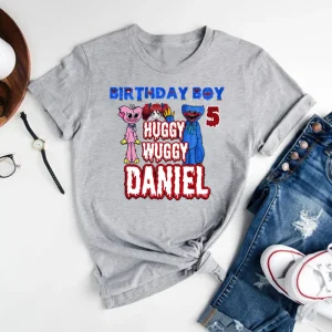 Huggy Wuggy and Mommy Long Legs Birthday Shirt