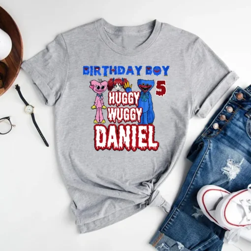 Huggy Wuggy and Mommy Long Legs Birthday Shirt