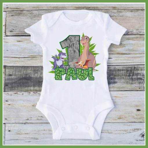 Land Before Time Dinosaur Shirt with custom Name and Age 2