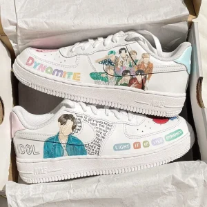 Limited Edition BTS Dynamite Air Force 1 Custom Shoes (4)