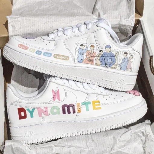 Limited Edition BTS Dynamite Air Force 1 Custom Shoes (5)