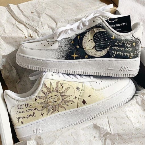 Limited Edition Celestial Sun and Moon Custom Anime Air Force 1 Shoes (1)