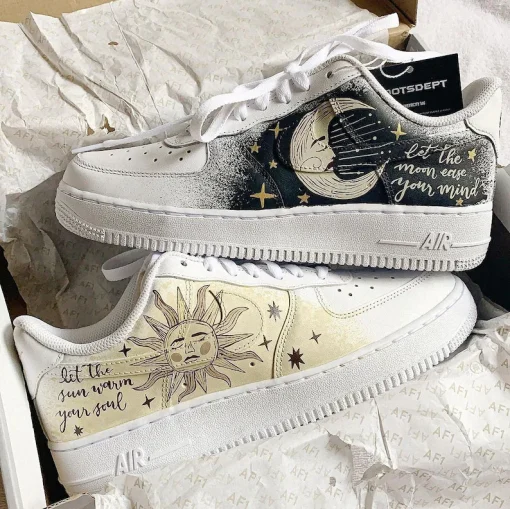 Limited Edition Celestial Sun and Moon Custom Anime Air Force 1 Shoes (2)