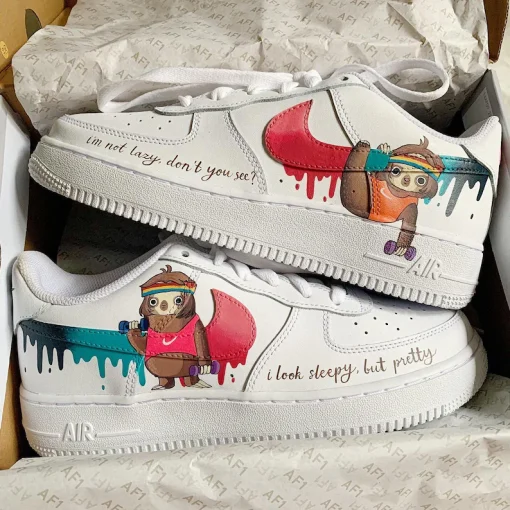 Limited Edition Funny Sloth Air Force 1 Custom Shoes (2)