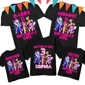 My Little Pony Family Birthday Party Shirt Designs With Custom Name