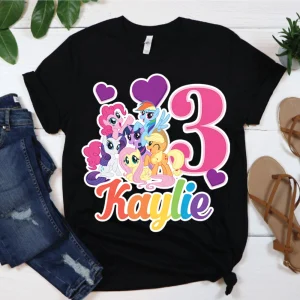 My Little Pony Family Birthday Shirt - Customized with Your Name and Unicorn Design