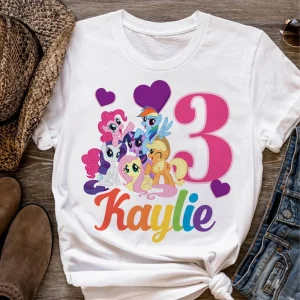 My Little Pony Family Birthday Shirt - Customized with Your Name and Unicorn Design3