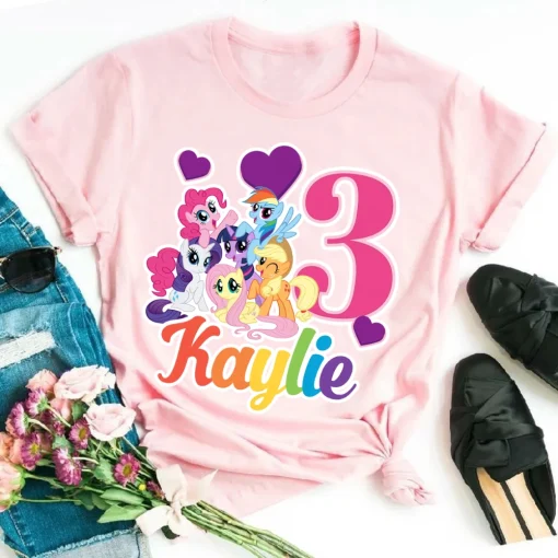My Little Pony Family Birthday Shirt - Customized with Your Name and Unicorn Design