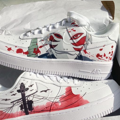 Naruto Anime Inspired Kakashi and Sasuke Air Force 1 Custom Shoes-2