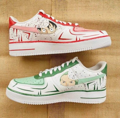 One Piece Luffy x Zoro Air Force 1 Custom Anime Shoes-2