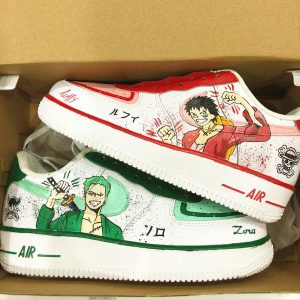 One Piece Luffy x Zoro Air Force 1 Custom Anime Shoes