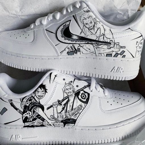 One Piece Zoro x Luffy Wano Air Force 1 Custom Sneakers