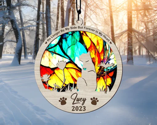 Pawsome Anniversary Gift Personalized Cat Breed Suncatcher-3