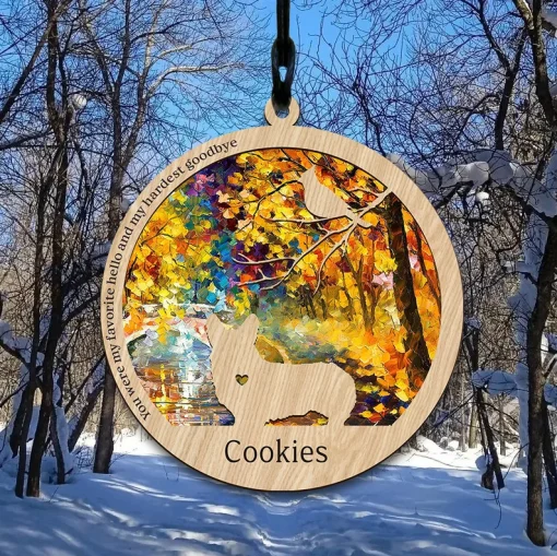 Personalized Dog Memorial Suncatcher - Anniversary Gift-1