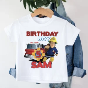 Personalized Family T Shirt for Fireman Sam Party with Name and Age