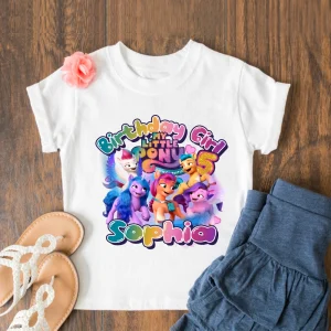 Personalized My Little Pony Rainbow Dash Birthday Shirt for Girls 2