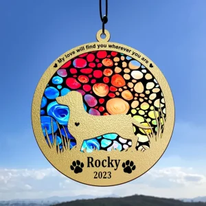 Pet Memorial Gift Rainbow Bridge Dog Suncatcher-4